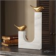 Uttermost Songbirds Brass and Marble Sculpture in White and Brass