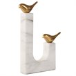 Uttermost Songbirds Brass and Marble Sculpture in White and Brass