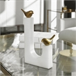 Uttermost Songbirds Brass and Marble Sculpture in White and Brass