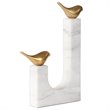 Uttermost Songbirds Brass and Marble Sculpture in White and Brass