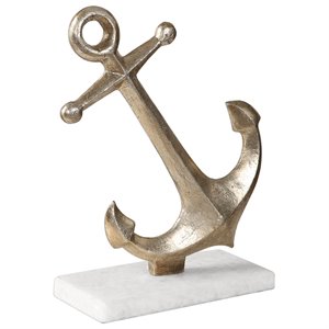 uttermost drop anchor sculpture in antique gold and white