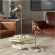 Uttermost Passerines 2-Piece Polyresin Metal Bird Sculpture Set in Antique Gold