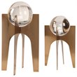 Uttermost Ellianna 2-Piece Crystal Stainless Steel Sphere Sculpture Set in Gold