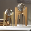 Uttermost Ellianna 2-Piece Crystal Stainless Steel Sphere Sculpture Set in Gold