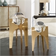 Uttermost Ellianna 2-Piece Crystal Stainless Steel Sphere Sculpture Set in Gold