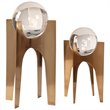 Uttermost Ellianna 2-Piece Crystal Stainless Steel Sphere Sculpture Set in Gold