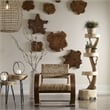 Uttermost Kalani 3-Piece Teak Wood and Iron Wall Sculpture Set in Natural