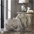 Uttermost Ermanno 2-Piece Teak Wood Ball Sculpture Set in Pale Gray