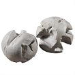 Uttermost Ermanno 2-Piece Teak Wood Ball Sculpture Set in Pale Gray