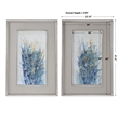 Uttermost Indigo Florals Fir Wood Framed Art in Multi-Color (Set of 2)