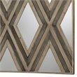 Uttermost Tahira MDF Wood Geometric Decorative Mirror in Ivory and Gray