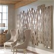 Uttermost Tahira MDF Wood Geometric Decorative Mirror in Ivory and Gray