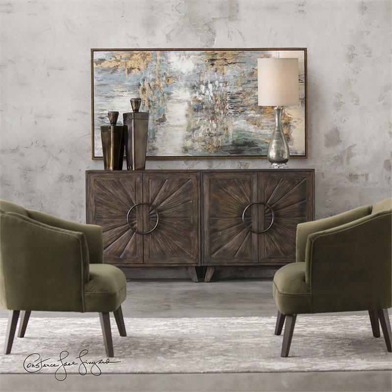 Uttermost Behind The Falls Firwood MDF and PU Abstract Art in Multi-Color