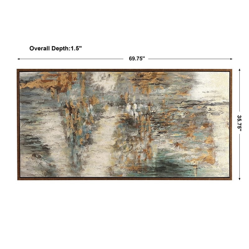 Uttermost Behind The Falls Firwood MDF and PU Abstract Art in Multi-Color