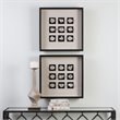 Uttermost Geode Fir Glass Fabric and Stone Wall Art in Black and Natural