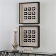Uttermost Geode Fir Glass Fabric and Stone Wall Art in Black and Natural