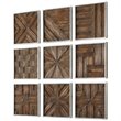 Uttermost Bryndle 9-Piece Fir and MDF Wall Panel Set in Silver/Woodtone