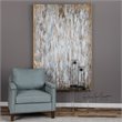 Uttermost Bright Morning Firwood Abstract Art in Blue/Bronze/Gold/White