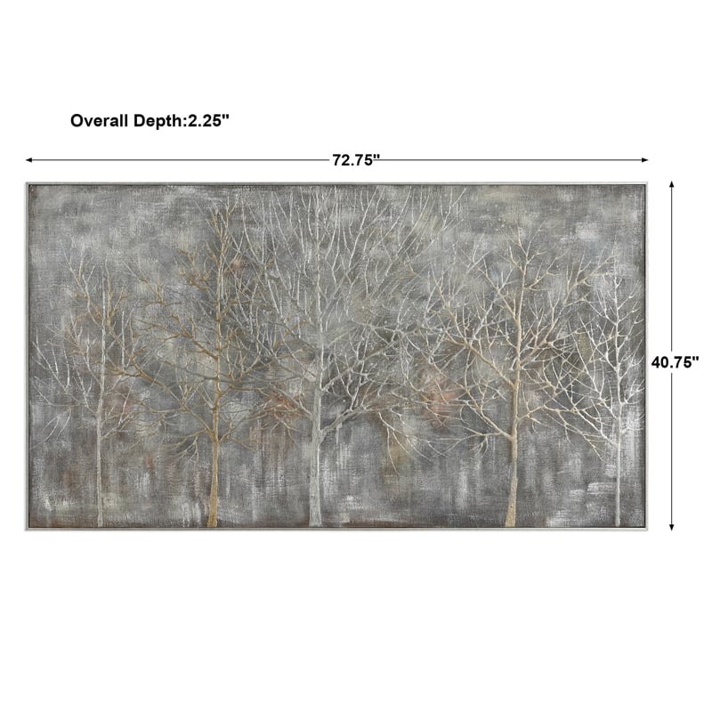 Uttermost Parkview Wood Linen and Plastic Landscape Art in Gold/Gray/Silver