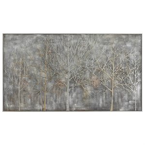 Uttermost Parkview Wood Linen and Plastic Landscape Art in Gold/Gray/Silver