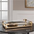 Uttermost Balkan Metal Acrylic Mirrored Decorative Tray in Antique Gold