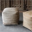 Uttermost Shiro Contemporary Hemp Pouf in Beige and Tan Finish