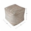 Uttermost Shiro Contemporary Hemp Pouf in Beige and Tan Finish