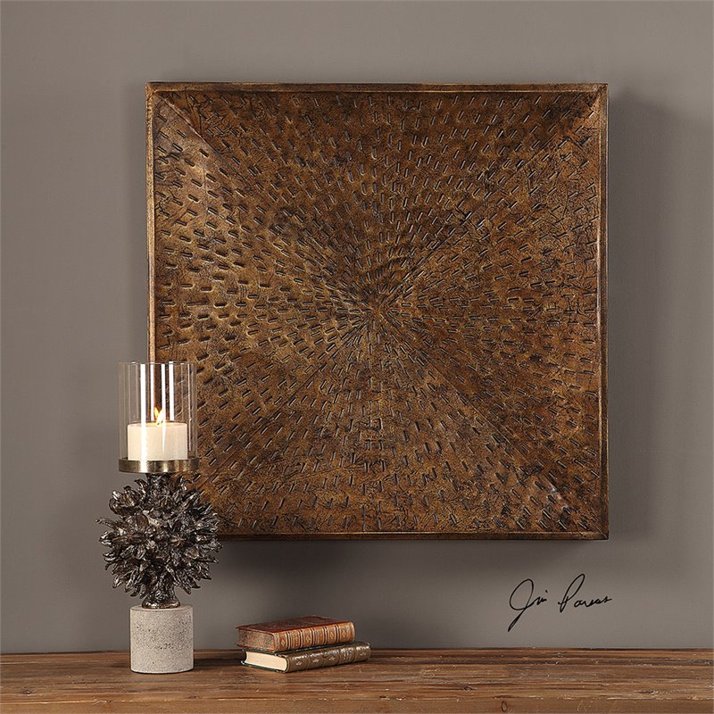 Uttermost Blaise Contemporary Iron Wall Panel in Antique Bronze