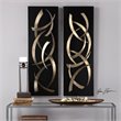 Uttermost Brushstrokes 2-Piece Contemporary Iron Wall Art Set in Gold/Black