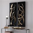 Uttermost Brushstrokes 2-Piece Contemporary Iron Wall Art Set in Gold/Black
