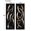 Uttermost Brushstrokes 2-Piece Contemporary Iron Wall Art Set in Gold/Black