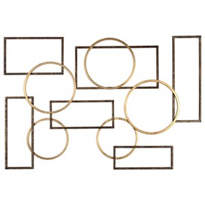 Uttermost Elias Contemporary Iron Wall Art in Bronze and Gold