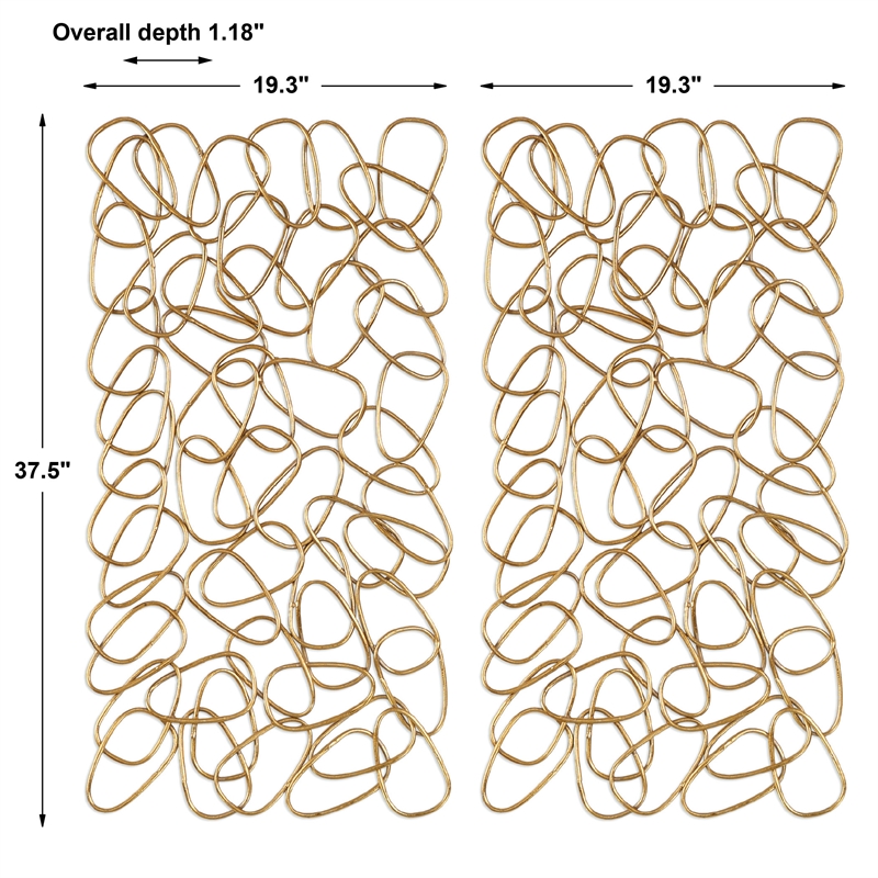 Uttermost In The Loop Contemporary Iron Wall Art in Gold (Set of 2)