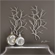 Uttermost Silver Branches Contemporary Iron Wall Art in Silver (Set of 2)
