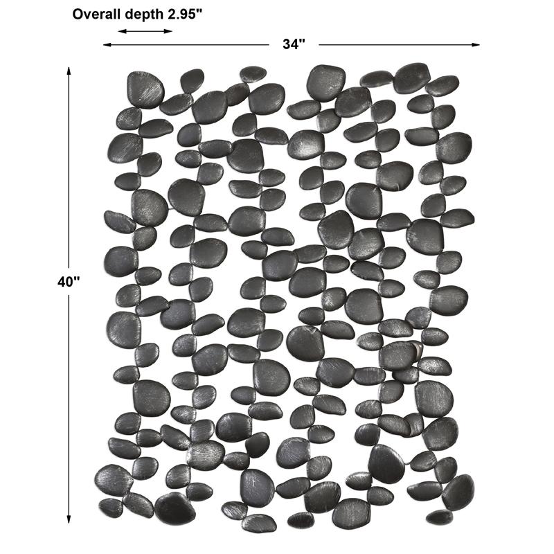 Uttermost Skipping Contemporary Iron Wall Art in Charcoal Black and Silver