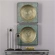 Uttermost Sybil Contemporary Metal Wall Panel in Antique Gold (Set of 2)