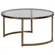 Uttermost Rhea 2-Piece Metal and Glass Top Nesting Coffee Table Set in Gold