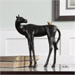 Uttermost Hello Friend Farmhouse Iron Horse Statue in Dark Brown and Bronze