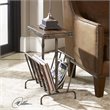 Uttermost Sonora Magazine Rack End Table in Warm Walnut and Gray