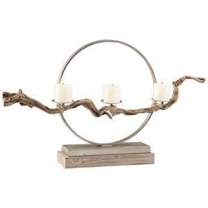 uttermost ameera twig candle holder in silver and natural