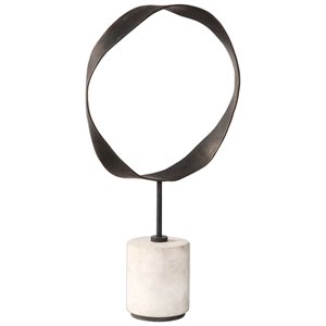 uttermost rilynn metal ring sculpture in antique bronze and white