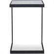 Uttermost Windell Cantilever Iron and Glass Top End Table in Black
