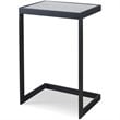 Uttermost Windell Cantilever Iron and Glass Top End Table in Black