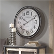 Uttermost Nakul Iron MDF and Glass Wall Clock in Smoke Gray and Aged Ivory