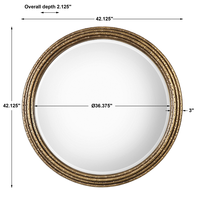 Uttermost Spera Contemporary Iron and MDF Wood Decorative Mirror in Gold