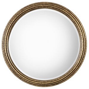Uttermost Spera Contemporary Iron and MDF Wood Decorative Mirror in Gold