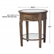 Uttermost Raelynn 1-Drawer Wood Mirrored Top End Table in Weathered Pecan