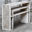 Uttermost Genara Wood Accent Console Table in Bone White and Oatmeal