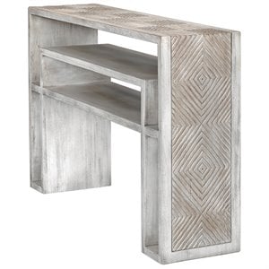 Uttermost Genara Wood Accent Console Table in Bone White and Oatmeal
