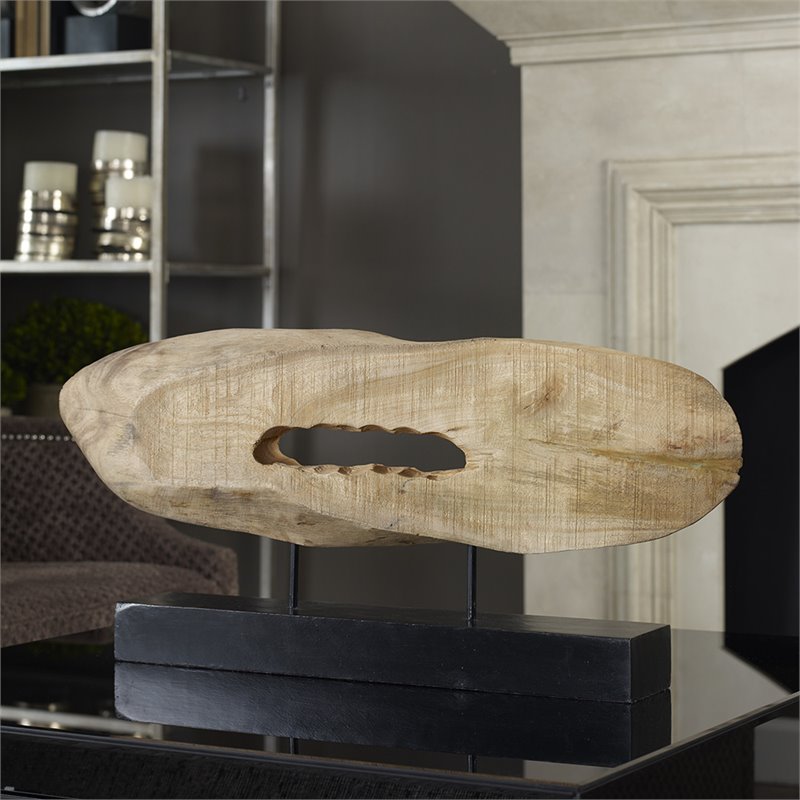Uttermost Paol Coastal Mango Wood and Iron Sculpture in Brown and Matte Black